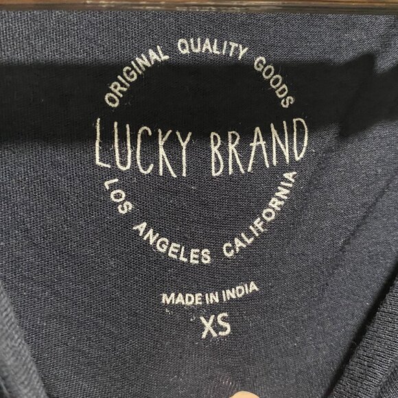 Lucky Brand Peacock Embr. Beaded Cotton Boho Whimsigoth Casual Crewneck Top XS - Picture 5 of 8